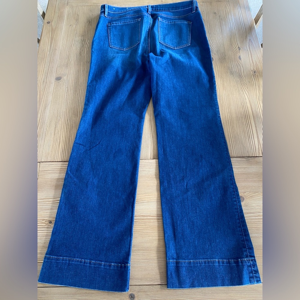 LOFT Dark Blue Flare Jeans size 14/32 - Picture 2 of 6